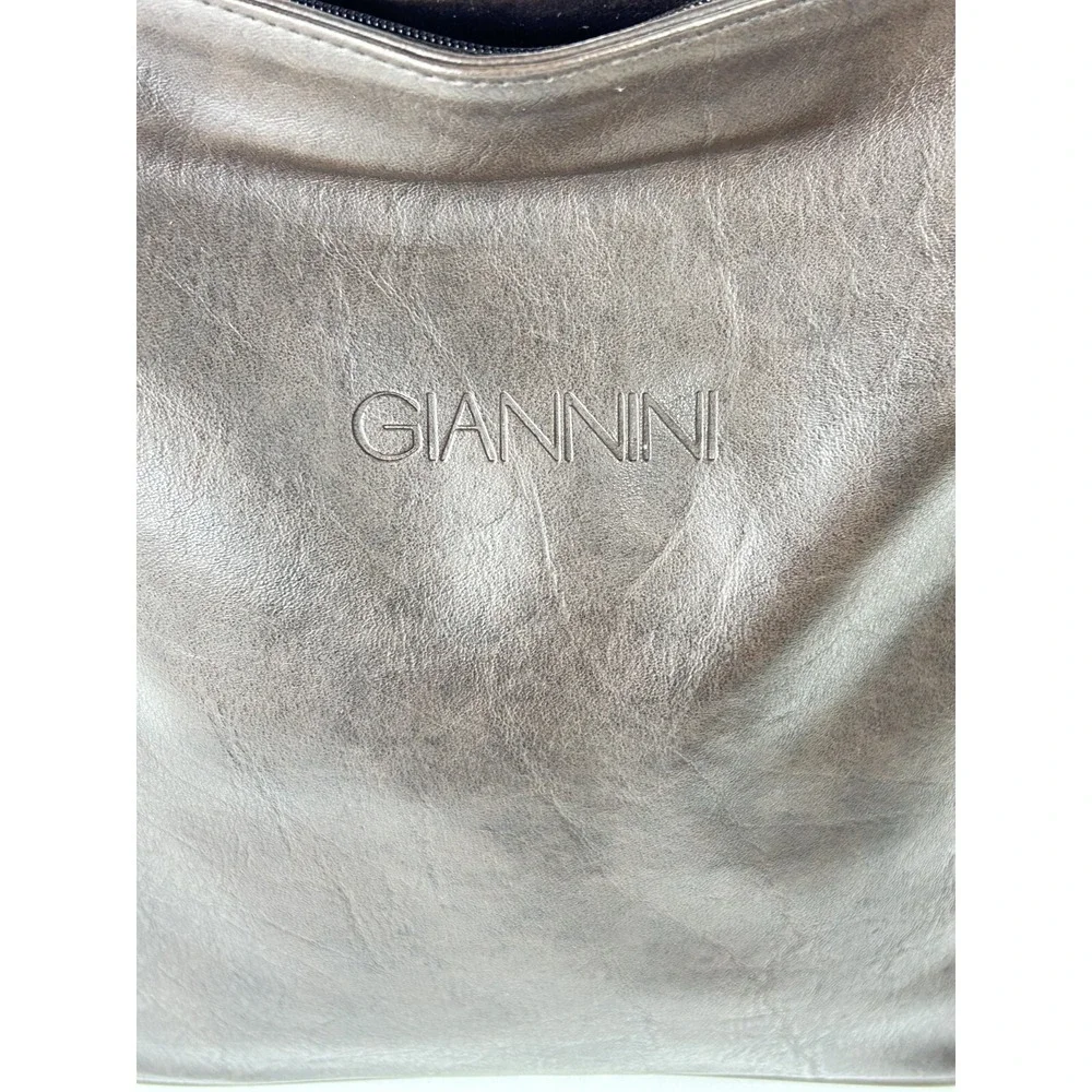 Giannini Purse Medium Brown Bucket Shoulder Hobo‎ Tablet Crossbody Faux Leather